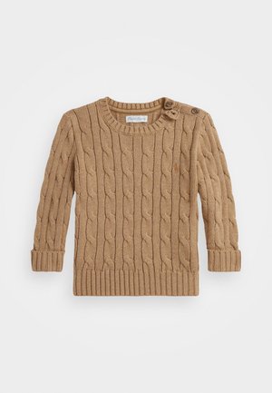 CABLE KNIT COTTON JUMPER - Jersey de punto - camel