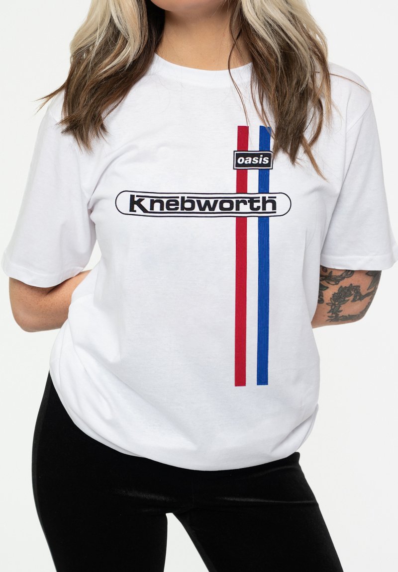 Paradiso Clothing KNEBWORTH VERTICAL STRIPE - Print T-shirt - white