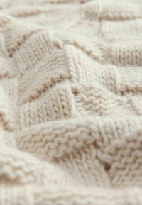 WAFFLE STITCH V-NECK - Trui - white ecru