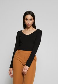 Anna Field Tall - BASIC LONG SLEEVE TOP - Maglietta a manica lunga - black Immagine in miniatura 1