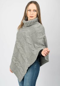 Dalle Piane Cashmere BRAIDED PONCHO - Poncho - grigio