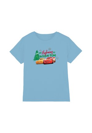CARS CHRISTMAS HIGHWAY TO HOLIDAY FUN LIGHTNING MCQUEEN - T-Shirt print - light blue