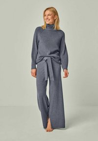 YOU LOOK PERFECT EVE - MERINO KNIT SWEATER WITH STAND-UP COLLAR - Strickpullover - anthrazit