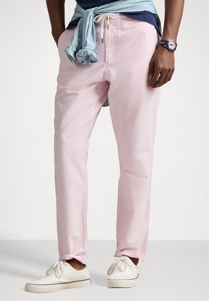 FLAT FRONT - Trousers - rose/white