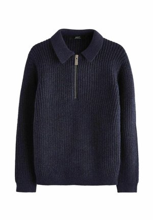ZIP NECK POLO REGULAR FIT - Jersey de punto - navy blue