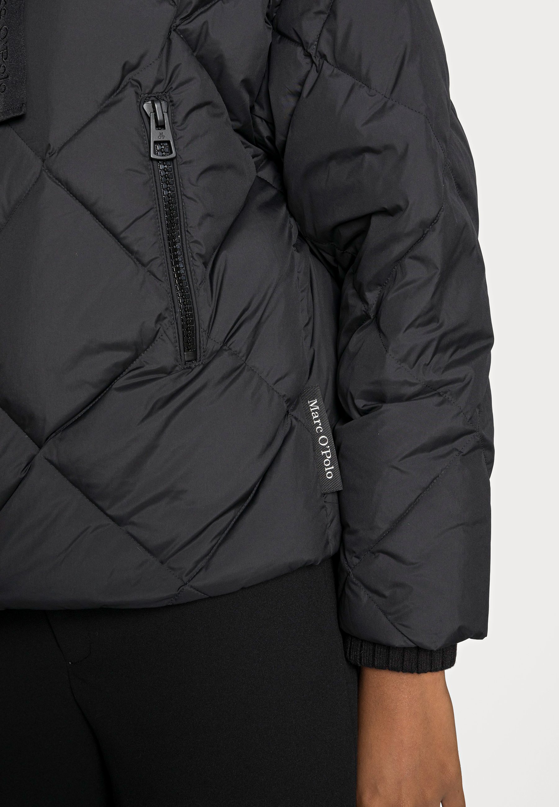 polo puffer jacket black