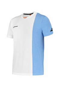 Babolat PLAY CREW NECK - T-shirt print - white blithe blue hthr