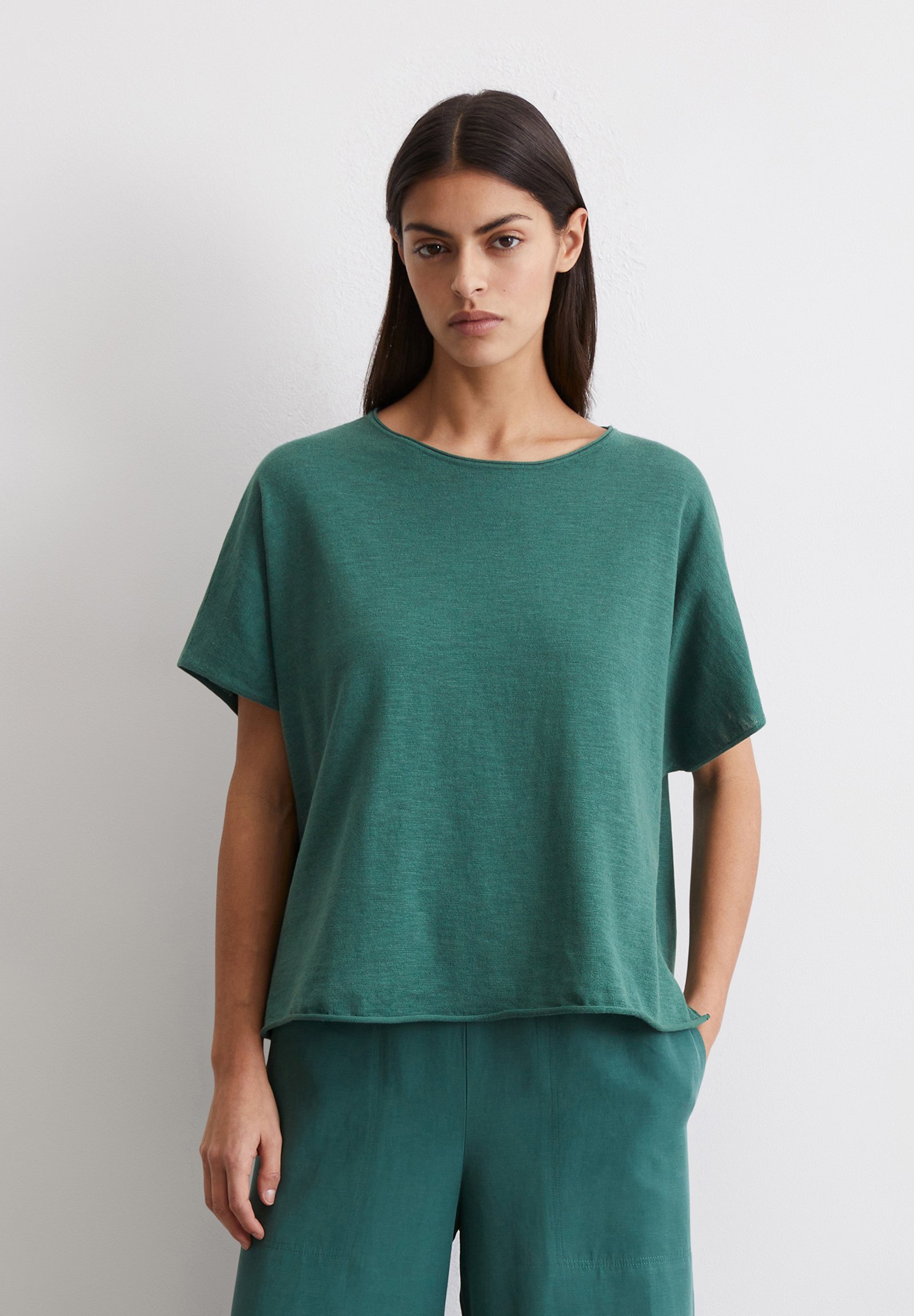 売れ筋商品|||マルコポーロ Tシャツ レディース トップス SHORT SLEEVE V NECK - Basic T-shirt - summer pine マルコポーロ レディース Tシャツ トップス SHORT SLEEVE V NECK