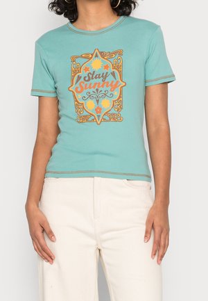 T-shirt print - mottled teal