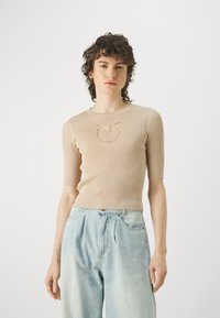 Pinko - TRITONE MAGLIA - Apdrukāts T-krekls - beige Miniatūras attēls 1