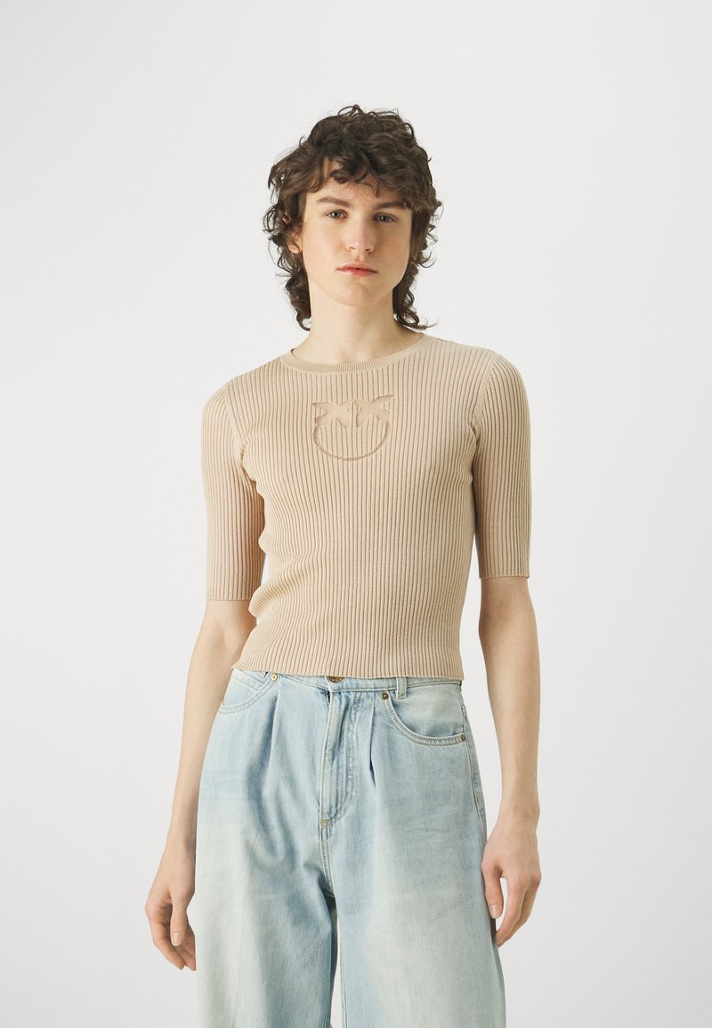 Pinko TRITONE MAGLIA - Camiseta estampada - beige