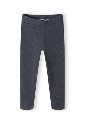 Leggings gris à côtes avec une ceinture élastique et une coupe ajustée. Le tissu texturé présente des lignes verticales pour un détail supplémentaire.