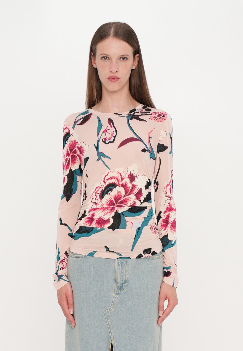 Diane von Furstenberg LONG SLEEVE SHIRT - Tops ar garām piedurknēm - light pink