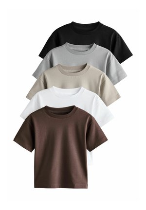 5 PACK SHORT SLEEVE 3MTHS 7YRS - T-Shirt basic - black/grey/brown/stone/white