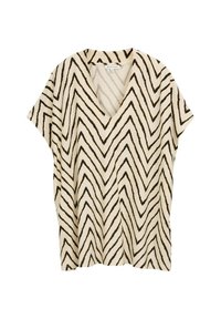PLUS SIZE MIT V-AUSSCHNITT - Printtipaita - natural zig zag design