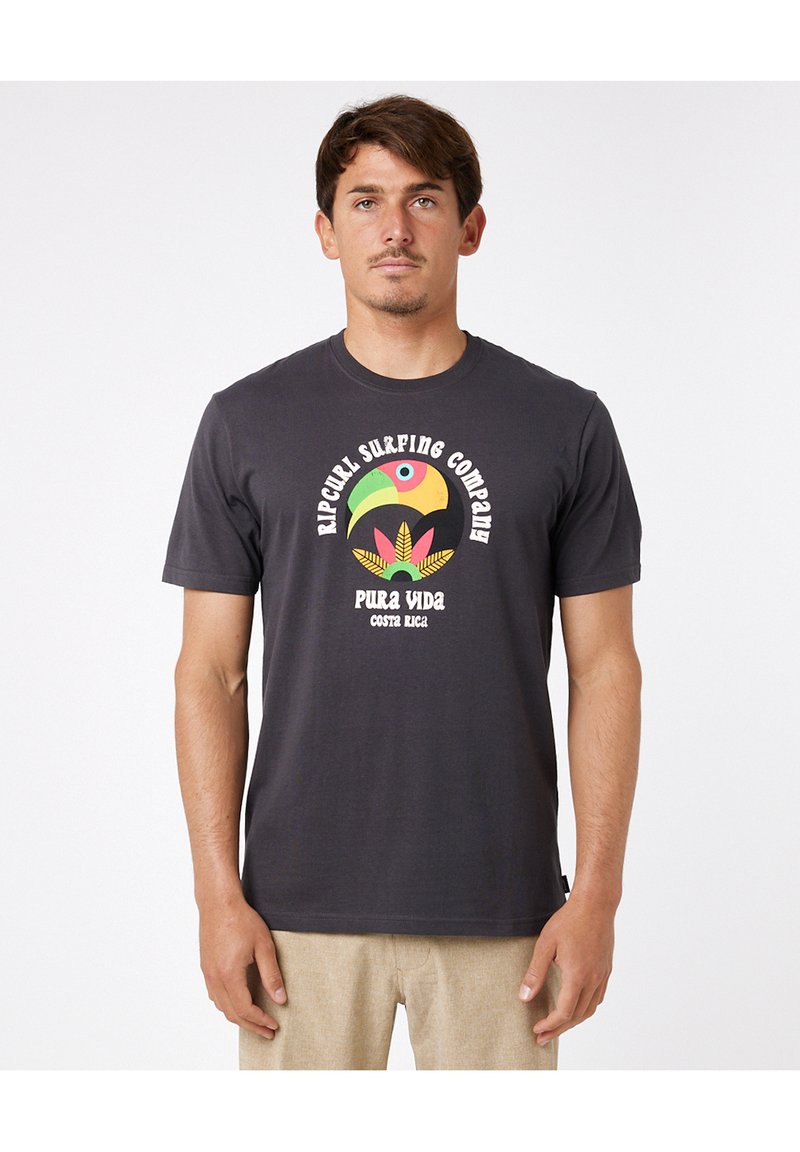 Rip Curl DESTI ANIMALS TEE T Shirt Print Washed Black anthrazit rip-curl-desti-animals-tee-t-shirt-print-washed-black-anthrazit