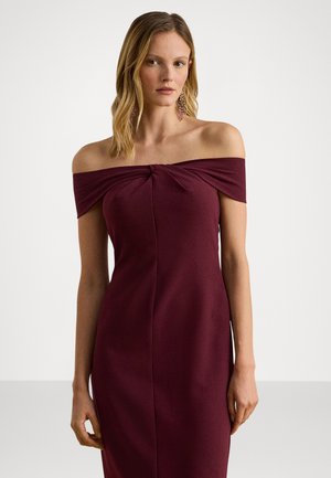 TWIST-FRONT CREPE COCKTAIL DRESS - Cocktailjurk - dark garnet