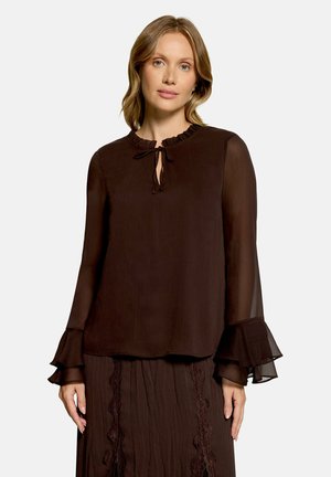 Cartoon, CARTOON MIT VOLANT SCHLUPFBLUSE - Bluse - dunkelbraun