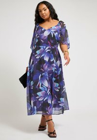 Yours Clothing FLORAL  - Maksimekko - navy