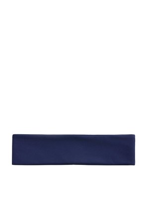 Fascia per capelli in tessuto blu navy con una texture liscia, progettata per un uso sportivo o casual.