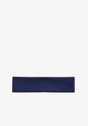 Fascia per capelli in tessuto blu navy con una texture liscia, progettata per un uso sportivo o casual.