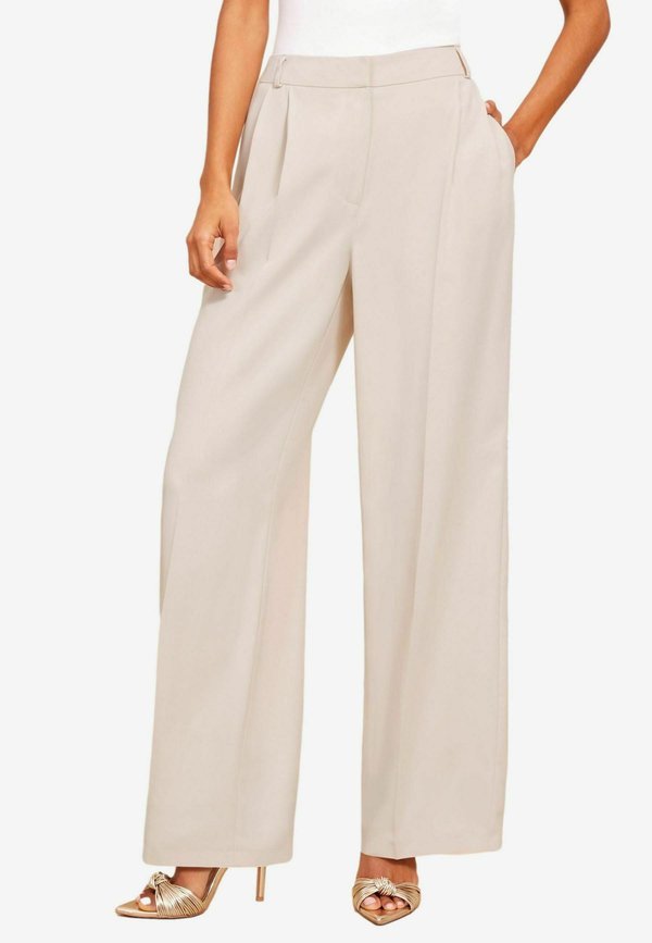 REGULAR FIT  WIDE LEG - Stoffhose - natural