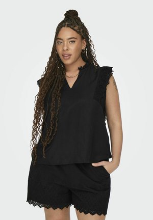 NORMAL GESCHNITTEN V-AUSSCHNITT  - Camicetta - black
