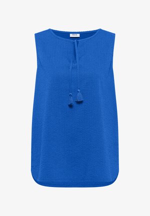 Cecil, BLOUSE TOP WITH SPLIT NECK AND TIES - Débardeur - surf blue