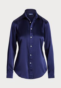 SLIM FIT SILK SHIRT - Nööpidega pluus - newport navy