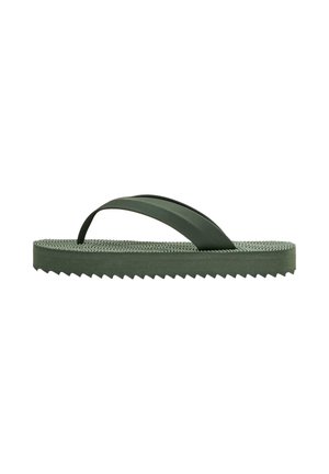 OYSHO, TEXTURED PLATFORM BEACH SANDALS - Tongs - khaki