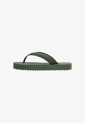 OYSHO, TEXTURED PLATFORM BEACH SANDALS - Tongs - khaki