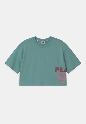 POLLY CROPPED - T-shirt z nadrukiem - cameo blue