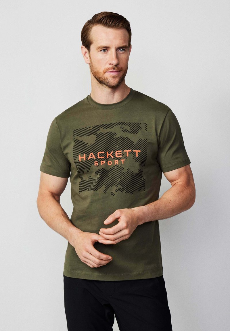 Hackett London GRAPHIC - Camiseta estampada - olive green
