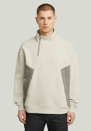 G-STAR FABRIC MIX HALF ZIP SWEATER - Felpa - whitebait