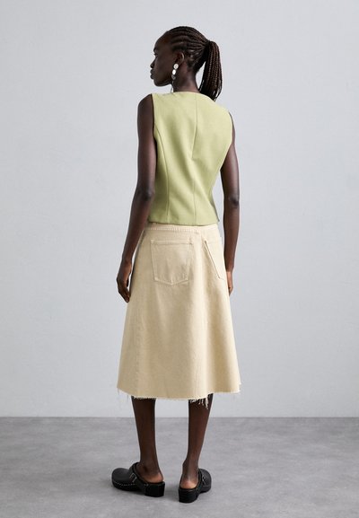Tory Burch DECONSTRUCTED MIDI SKIRT - Jupe trap�èze - khaki