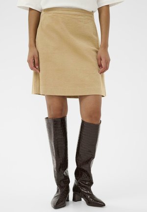 LAUVEN CORINNE - Jupe trapèze - timber wolf