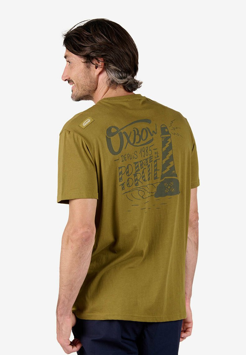 OXBOW P0tebaz Maglietta Uomo Bianca: Girocollo In Cotone Biologico Con Logo Ricamato - 4