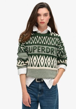 BRANDED PATTERN CREW  - Jersey de punto - darkest pine green