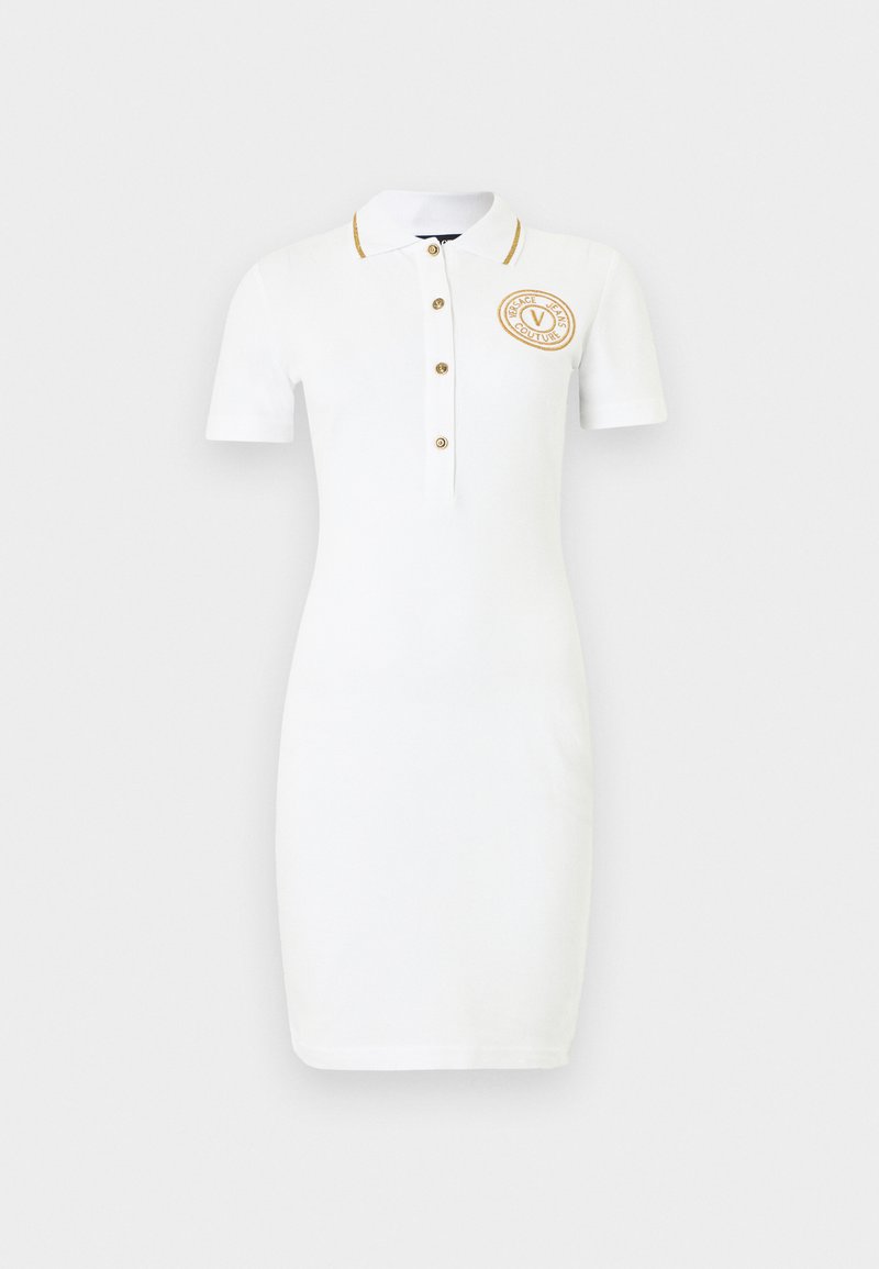 Versace Jeans Couture EMBLEM - Robe chemise - white/gold-coloured/blanc ...
