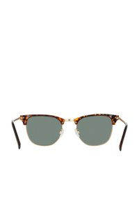 Tortoiseshell zonnebril met grijze lenzen, metalen accenten en heldere neuspads. Klassieke rechthoekige vorm met slanke pootjes.