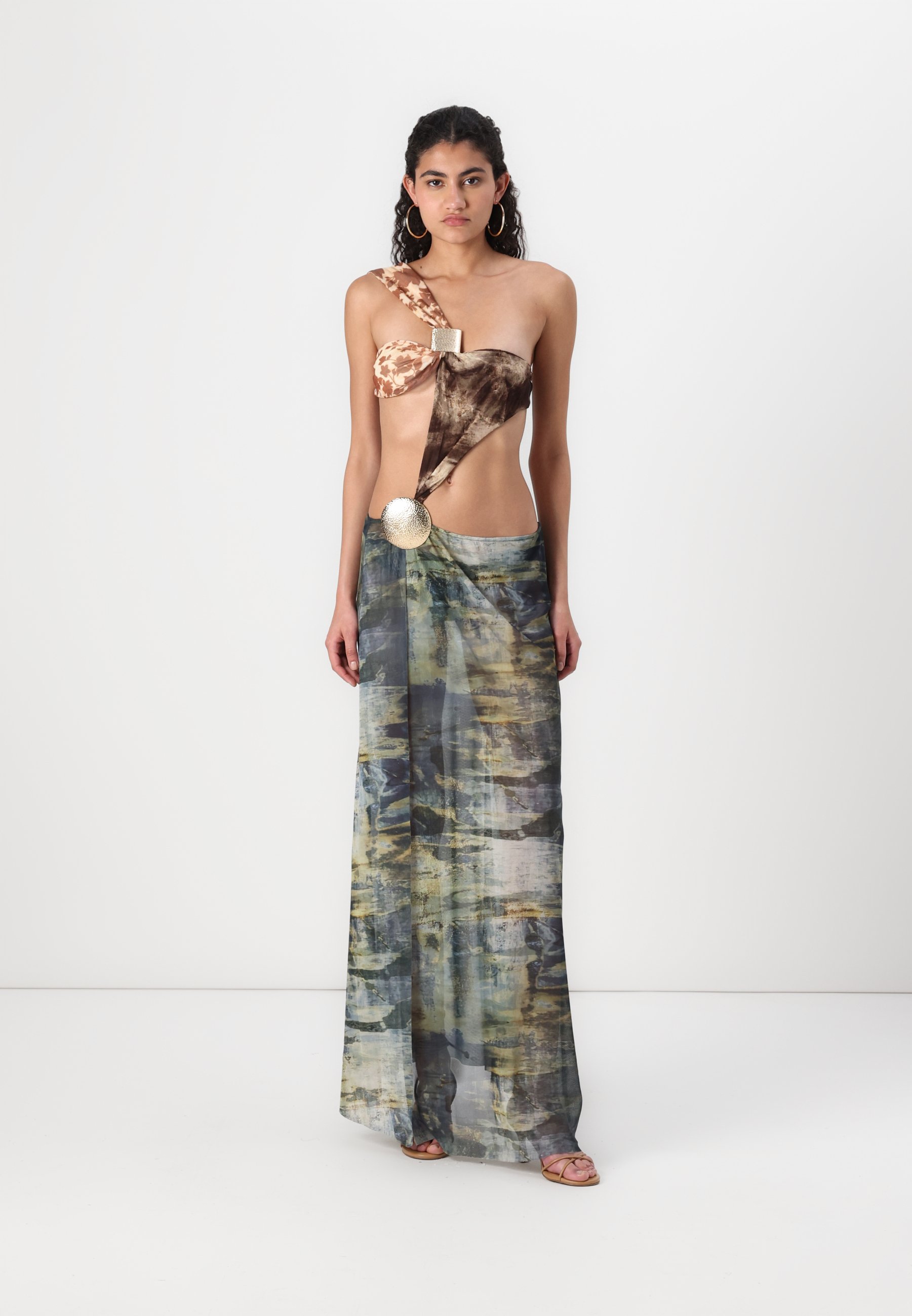 Jaded London ONE SHOULDER DRAPED MAXI DRESS - Robe de cocktail -  multi-coloured/multicolore - ZALANDO