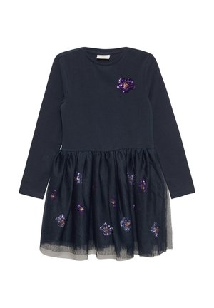 MIT UND PAILLETTEN - Cocktailkleid/festliches Kleid - navy