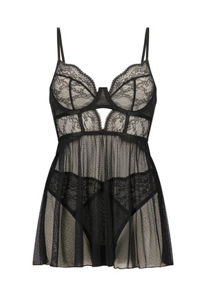 Hunkemöller ISABELLLE BABYDOLL SET - Pyjama - black