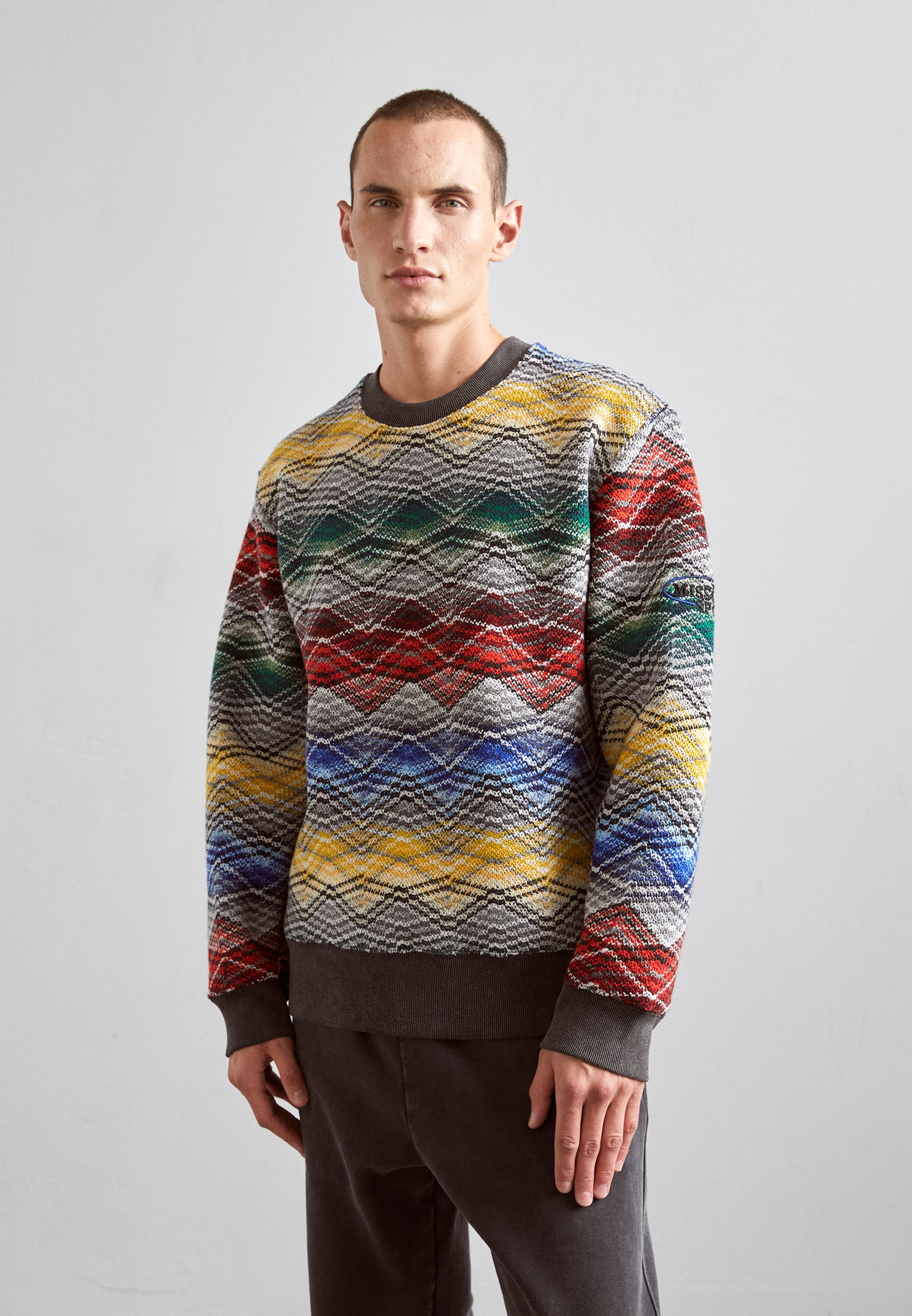 Missoni Sport CREWNECK - Strickpullover - multicolor/yellow/grey  