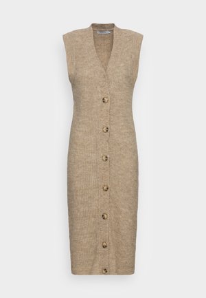 SABELLA LONG VEST - Cardigan - mottled beige