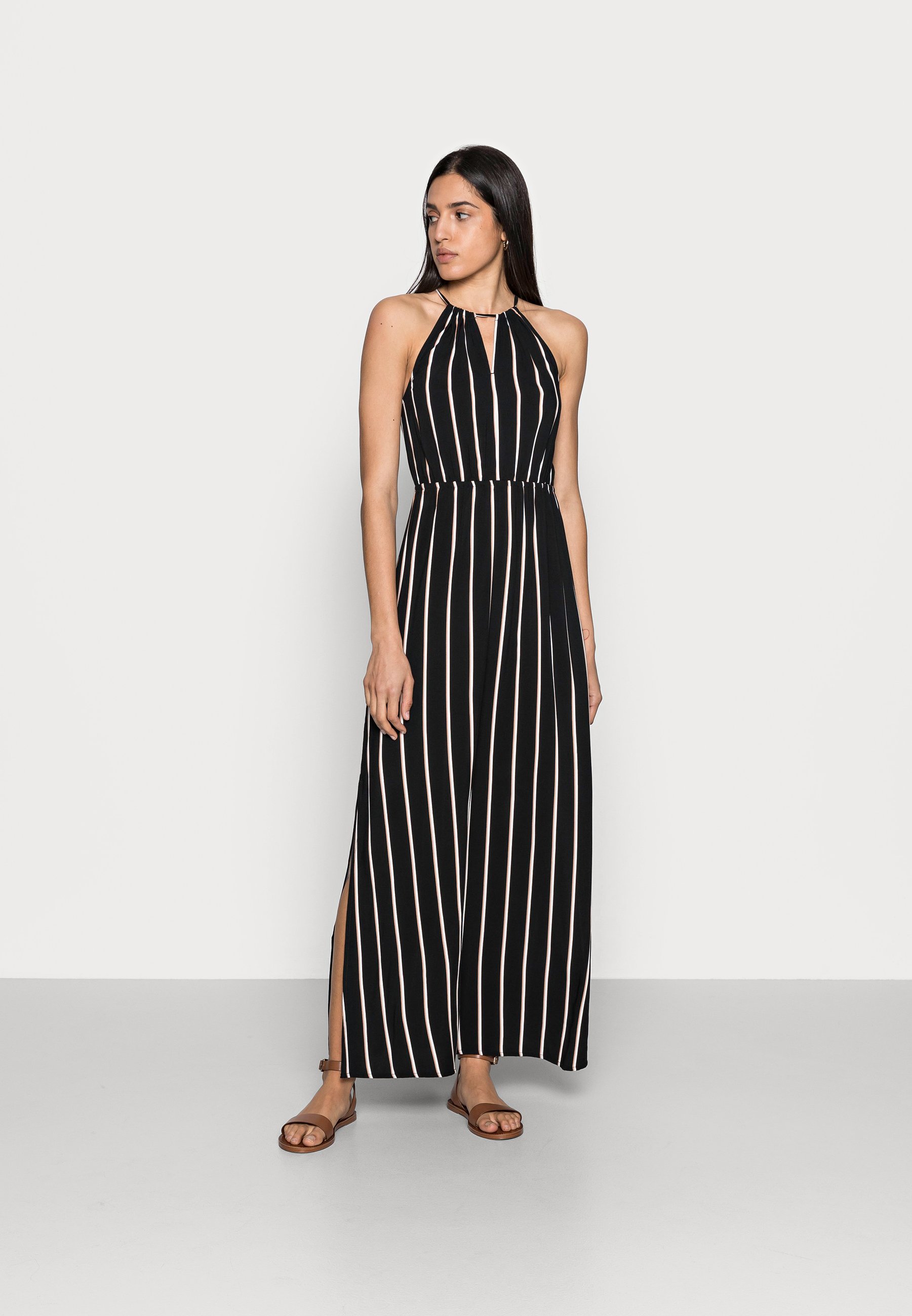 Tom Tailor Denim Maxikleid Black Beige Schwarz Zalando De 