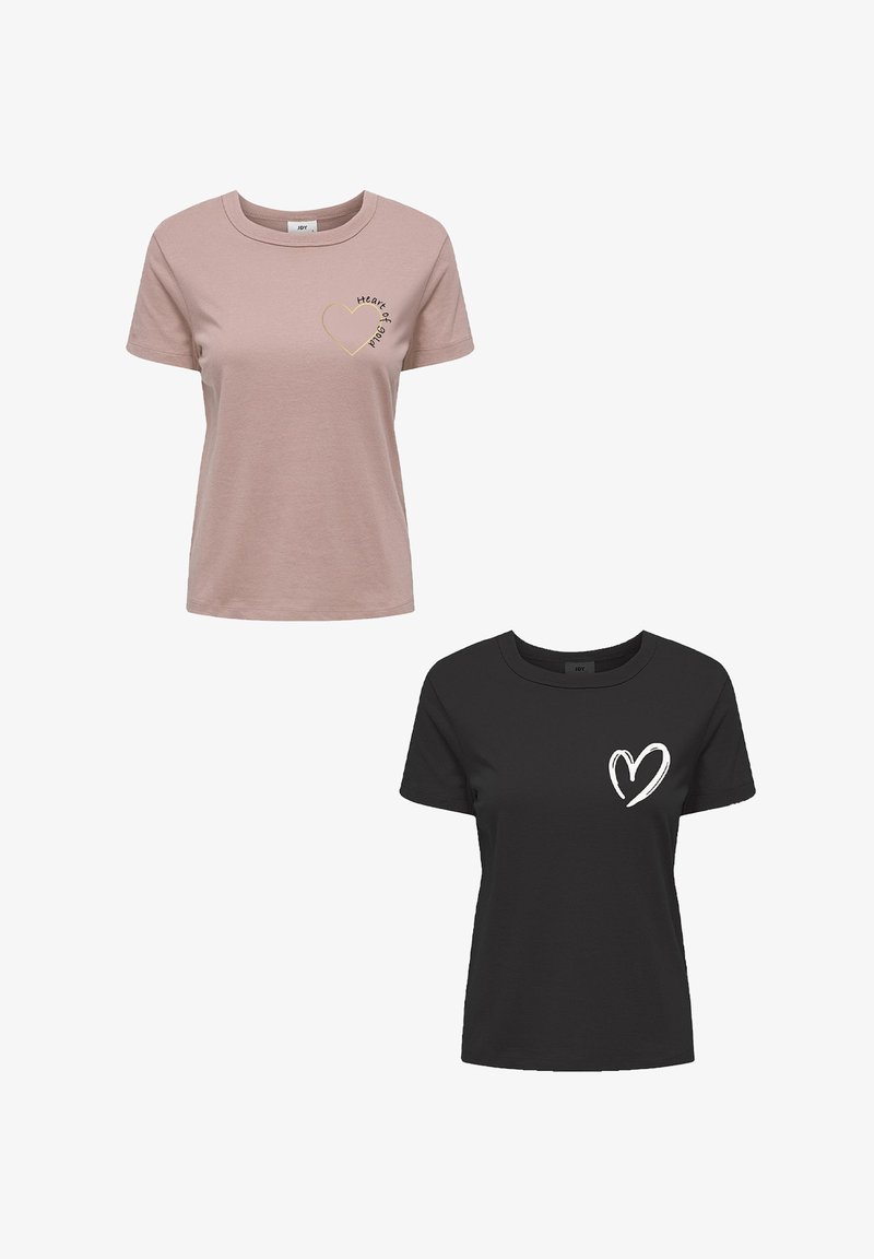 JDY 2 PACK MODISCHES KURZARM
- T-Shirt print - schwarz-pink