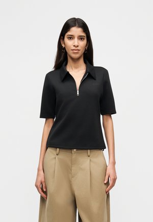 Calvin Klein SPACER HALFZIP - Polo krekls - black