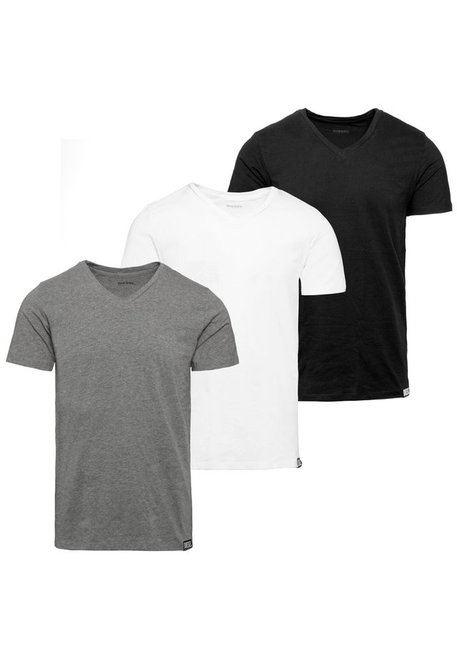 3 PACK - T-Shirt basic - black-white-grey