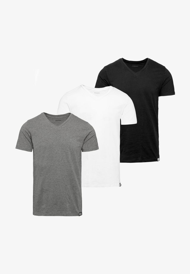 3 PACK - T-shirt basique - black-white-grey